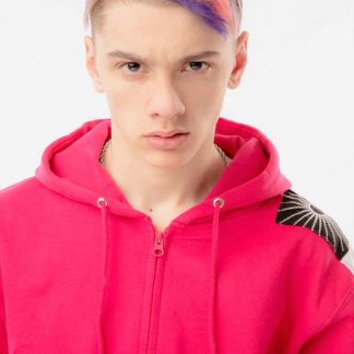Acid Pink Zen Sweatshirt by Disorder is a one-off  slow fashion, sustainable garment hand crafted n our Birmingham, UK micro factory.