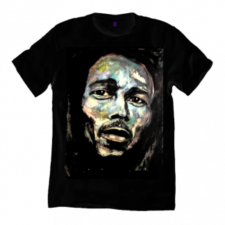 Bob Marley t shirt is printed from an original painting by Disorder