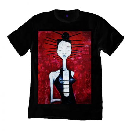 The Arcadian Painting Black T shirt is a print of the original painting Arcadian by Disorder.