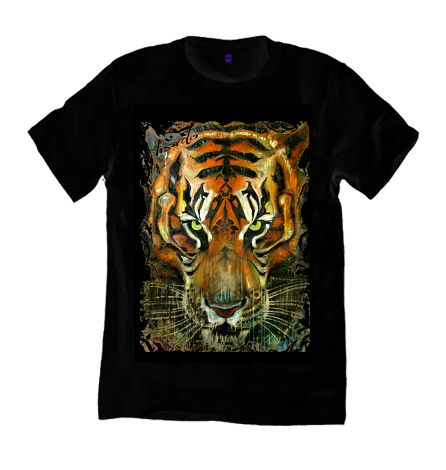Burmese Tiger Painting Black T-Shirt - DISORDER BOUTIQUE