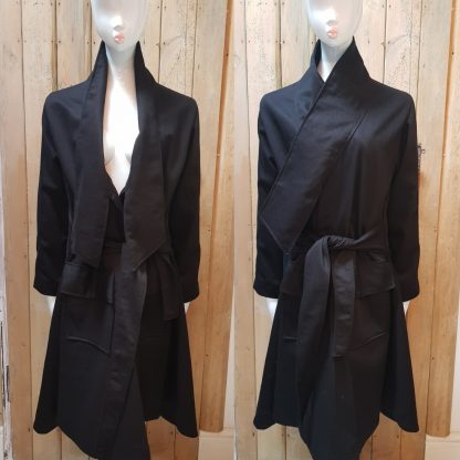 Disorder Black Canvas Long Collar Coat. Disorder hand make every coat sustainably and ethically in our Birmingham, micro factory, in the UK.