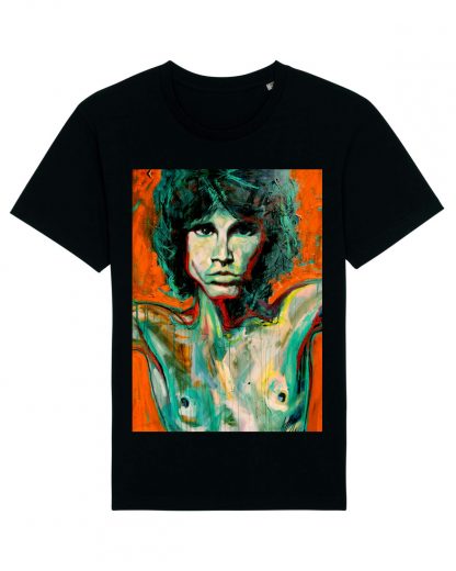 Jim Morrison Black T-Shirt is a limited edition t-shirt by Disorder and is a print from an original oil painting by Disorder of Jim Morrison