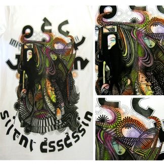 Hand-Painted Silent Assassin T-Shirt: etymology of assassin. The history behind the word assassin and reasons for drawing the Silent Assassin by Disorder
