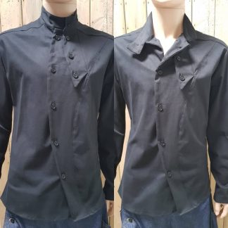 Black Slant Shirt/Jacket by Disorder is sustainably and ethically hand crafted by our team of skilled tailors, in our Birmingham, UK studio.