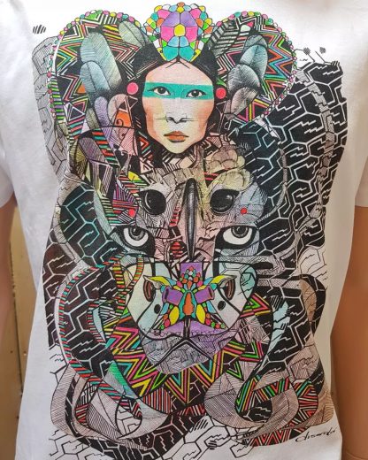 Ayahuasca Hand-painted T-shirt, uniquely hand finished print by Disorder. This garment is sustainable and ethically made in UK