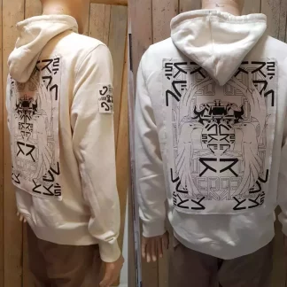 The Propaganda Raw Organic Cotton Hoodie by Disorder. It also has its roots in Japanese Kitsch and Burmese Culture. Hand made in the UK.