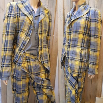 Disorder Yellow Tartan Explorer Jacket: fusion of Japanese styling, Italian cut, subversive British twist. Pays homage to Vivienne Westwood punk aesthetic.
