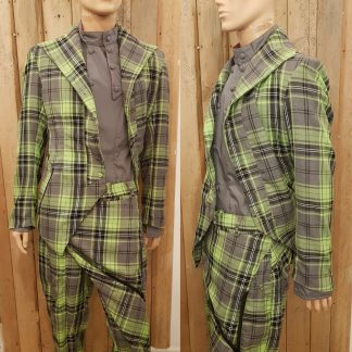 Disorder Green Tartan Explorer Jacket: fusion of Japanese styling, Italian cut, subversive British twist. Pays homage to Vivienne Westwood punk aesthetic.