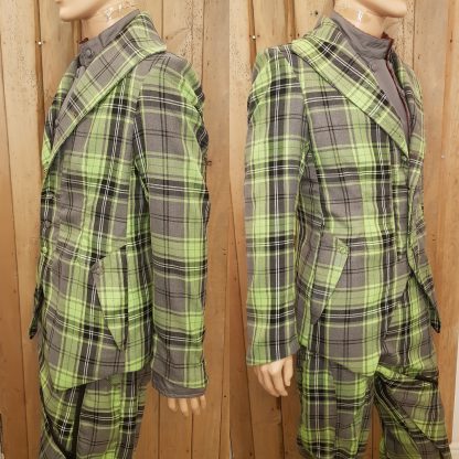 Disorder Green Tartan Explorer Jacket: fusion of Japanese styling, Italian cut, subversive British twist. Pays homage to Vivienne Westwood punk aesthetic.