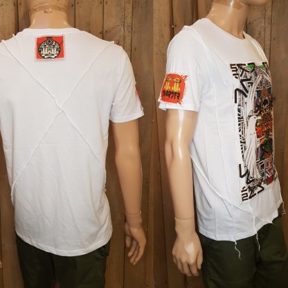 Chao Theory Overlocked T-shirt by Disorder, slow fashion t-shirt inspired by Japanese Manga, Buddhist Mythology fused with an Anarchic British Punk twist.