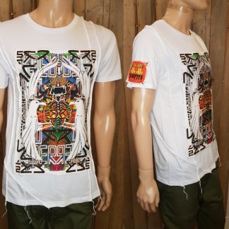 Chao Theory Overlocked T-shirt by Disorder, slow fashion t-shirt inspired by Japanese Manga, Buddhist Mythology fused with an Anarchic British Punk twist.